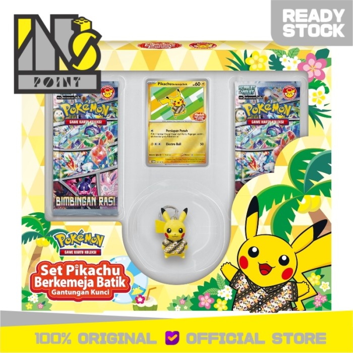 Pokemon TCG Indonesia - Sv7s Bimbingan Rasi Pikachu Batik Keychain Set