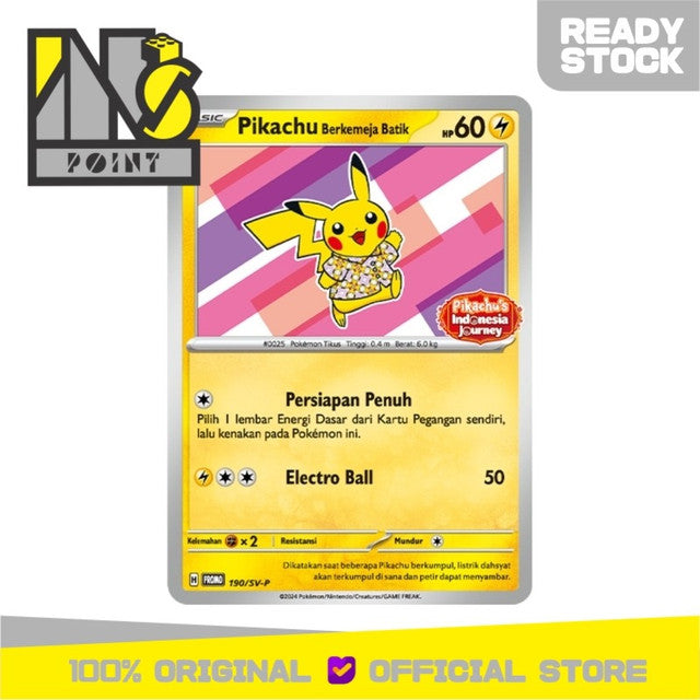 Pokemon TCG Indonesia - Pikachu Berkemeja Batik Flower