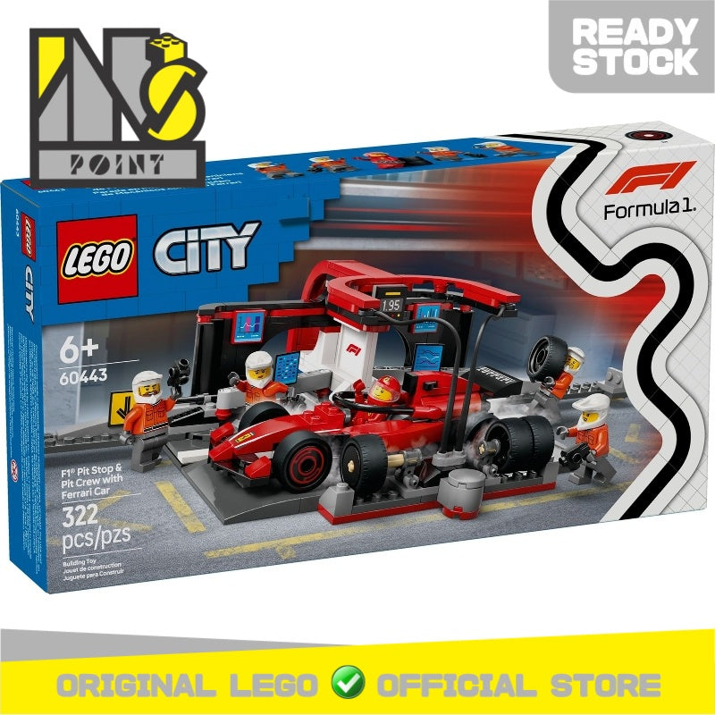 LEGO 60443 - City - F1 Pit Stop & Pit Crew with Ferrari Car