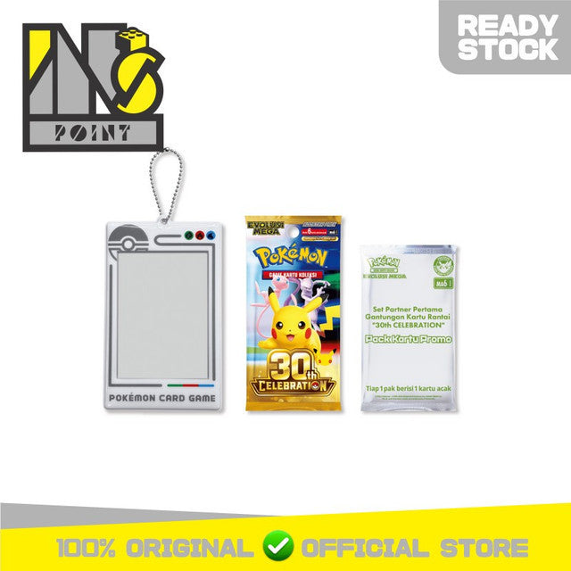 Pokemon TCG Indonesia - Evolusi Mega Set Partner Pertama Gantungan Kartu Rantai 30th Celebration - MA6 Anniversary