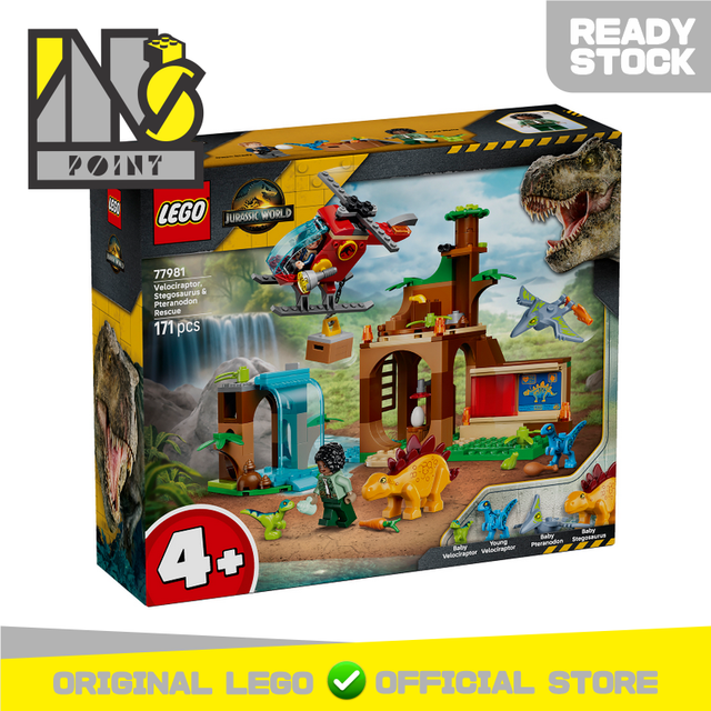 LEGO 77981 - Jurassic World - Velociraptor, Stegosaurus & Pteranodon Rescue
