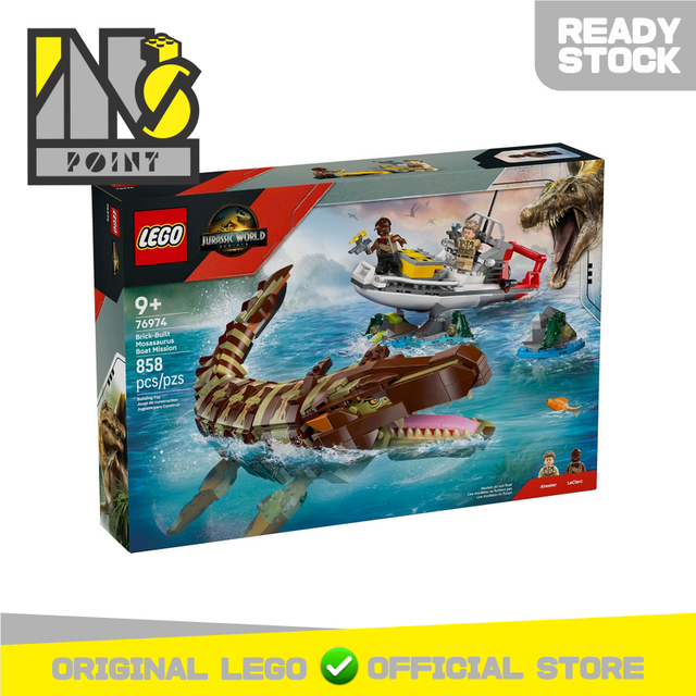 LEGO 76974 - Jurassic World - Brick-Built Mosasaurus Boat Mission