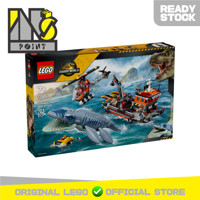 LEGO 77983 - Jurassic World - Mosasaurus Dinosaur Boat Attack