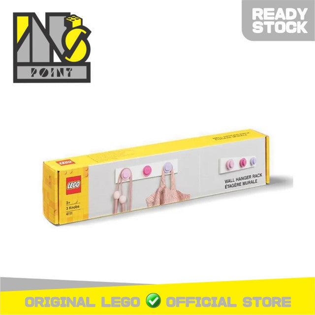 LEGO 41110002 - Brick And More - Wall Hanger Rack Light Pink, Dark Pink, Purple